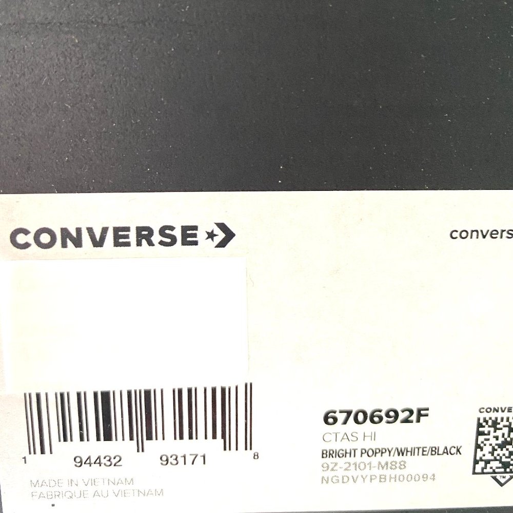 Converse CTAS High Top Sneaker Red White Canvas W - Picture 10 of 11